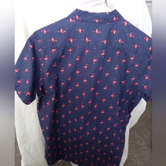 Men's Molokai Short-Sleeved Button Down Casual Blue and Pink Size L - Picture 2 of 4